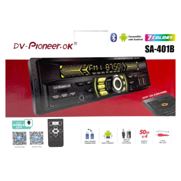 Автомагнитола Pioneeir SA-401B (Bluetooth/USB/AUX/FM/пульт)