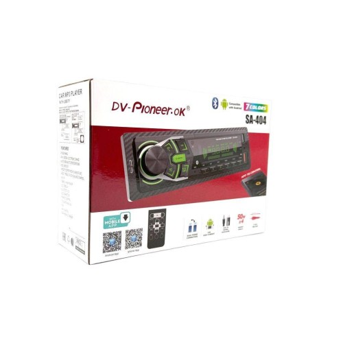 Автомагнитола Pioneeir SA-404 (Bluetooth/подсветк/2USB/TF/AUX/FM/пульт)