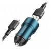 Автомобильное ЗУ BOROFONE BZ19A + кабель Micro USB (1USB/QC 3.0/18W) синее