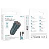 Автомобильное ЗУ BOROFONE BZ19A + кабель Type-C (1USB QC3.0/18W) синее