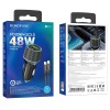 Автомобильное ЗУ BOROFONE Bz21 + кабель Lightning/Type-C (1USB QC3.0/PD 48W) карбон черное