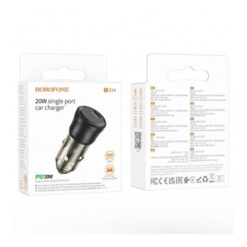 Автомобильное ЗУ BOROFONE BZ24 (PD 20W) черное