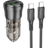 Автомобильное ЗУ BOROFONE BZ25 + кабель Type-C/Type-C (USB QC3.0/PD 20W) черное