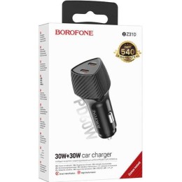 Автомобильное ЗУ BOROFONE BZ31D (2PD 30W) черное