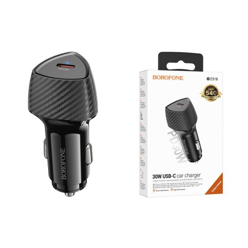 Автомобильное ЗУ BOROFONE BZ31В (2PD 60W) черное