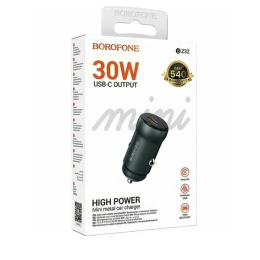 Автомобильное ЗУ BOROFONE BZ32 (PD 30W) серый металл