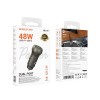 Автомобильное ЗУ BOROFONE BZ32B (USB QC3.0/PD 30W) серый металл