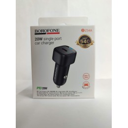 Автомобильное ЗУ BOROFONE BZ34A (PD/20W) черное