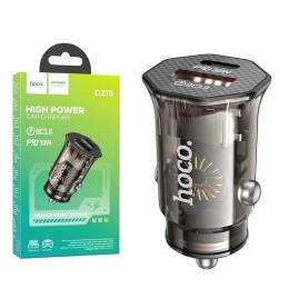 Автомобильное ЗУ HOCO DZ16 (USB QC3.0/PD 30W) черное