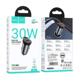 Автомобильное ЗУ HOCO NZ16 (PD 30W) серый металл