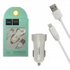 Автомобильное ЗУ HOCO Z2 + кабель iPhone Lightning (1USB/1.5A) белый