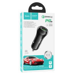 Автомобильное ЗУ HOCO Z38 (USB QC3.0/PD 20W) черное