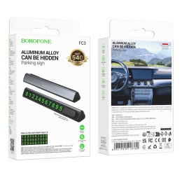 Автовизитка парковочная BOROFONE FC3 серая