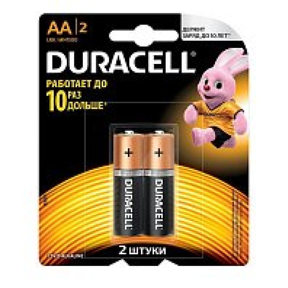 Батарейка алкалиновая AA (LR6) DURACELL 1.5V (цена за 1шт, блистер 2шт)