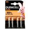 Батарейка алкалиновая AA (LR6) DURACELL Plus 1.5V (цена за 1шт, блистер 4шт)