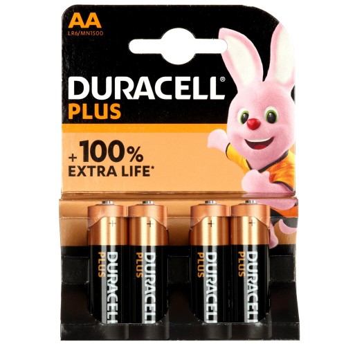 Батарейка алкалиновая AA (LR6) DURACELL Plus 1.5V (цена за 1шт, блистер 4шт)