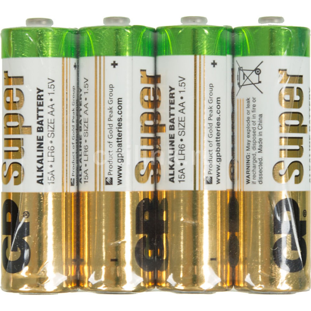 Батарейка алкалиновая AA (LR6) GP Super 1.5V (цена за 1шт. блистер 4шт)