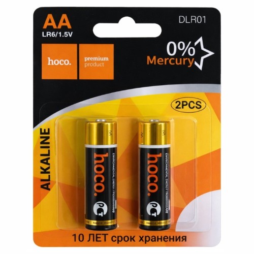 Батарейка алкалиновая AA (LR6) HOCO 1.5V (цена за 1шт, блистер 2 шт)