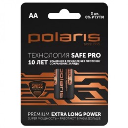 Батарейка алкалиновая AA (LR6) POLARIS Premium 1.5V (цена за 1шт, блистер 2 шт)