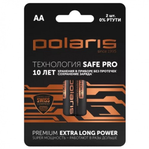 Батарейка алкалиновая AA (LR6) POLARIS Premium 1.5V (цена за 1шт, блистер 2 шт)