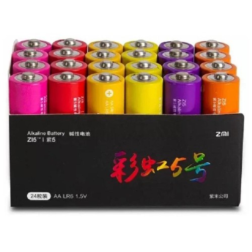 Батарейка алкалиновая AA (LR6) XIAOMI ZMI Rainbow ZI5AA 1.5V (цена за 1шт. упаковка 24шт)
