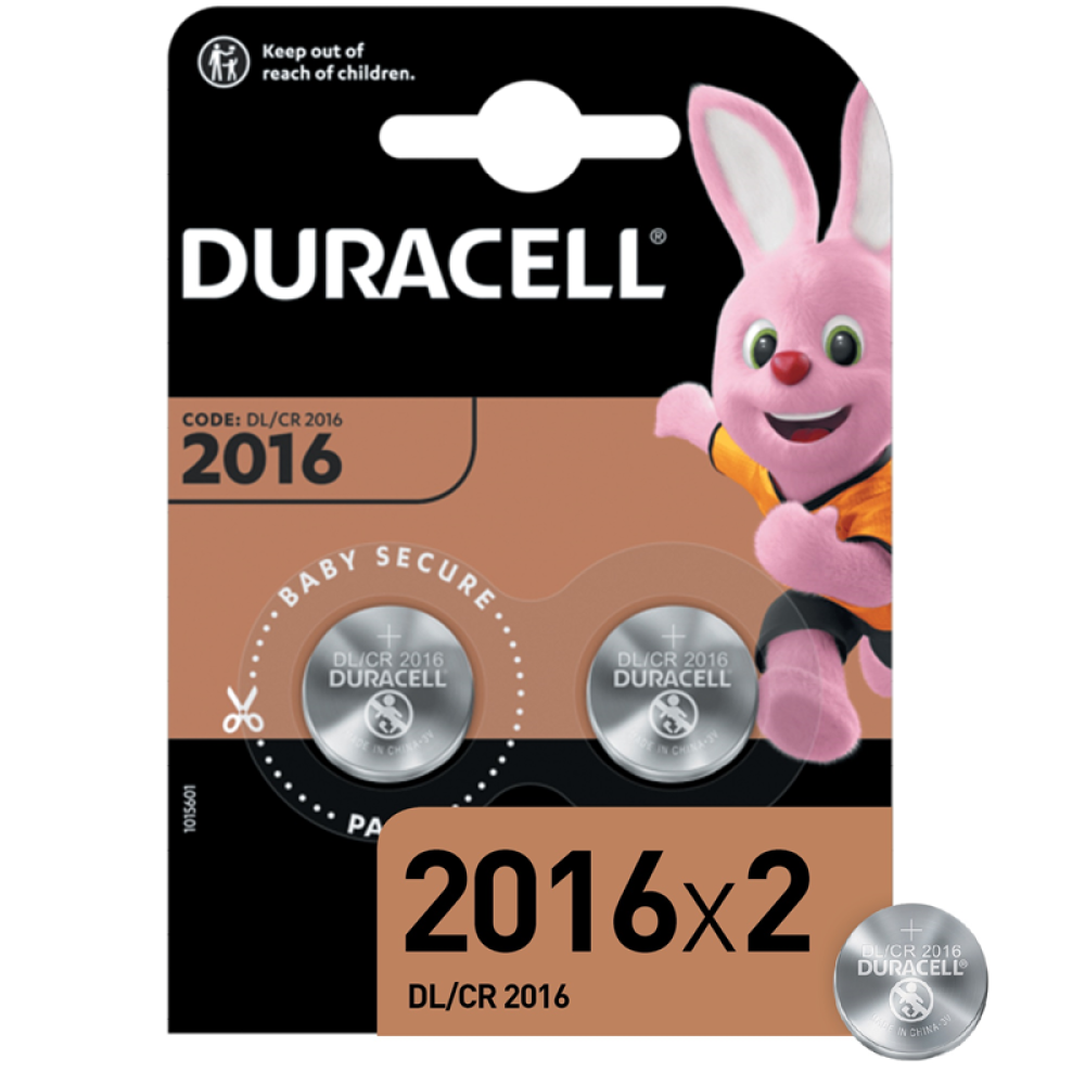 Батарейка литиевая CR2016 DURACELL 3V (цена за 1шт, блистер 2шт)