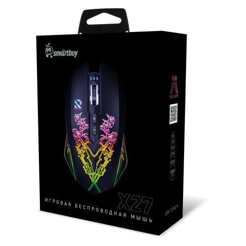 Беспроводная игровая мышь SMARTBUY RUSH X27 черная