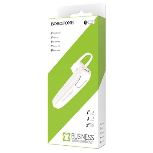 Беспроводная моногарнитура BOROFONE BC21 (4 ч/70 mAh) белая