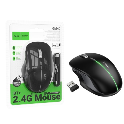 Беспроводная мышь HOCO GM40 RGB черная