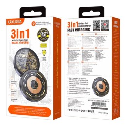 Беспроводное зарядное устройство KAKUSIGA KSC-1150 3 в1 (15W) черное