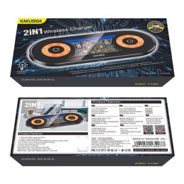 Беспроводное зарядное устройство KAKUSIGA KSC-1152 2 в1 (15W) черное