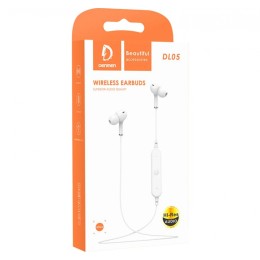 Беспроводные спорт наушники DENMEN DL05 (4 ч/60 mAh) белые