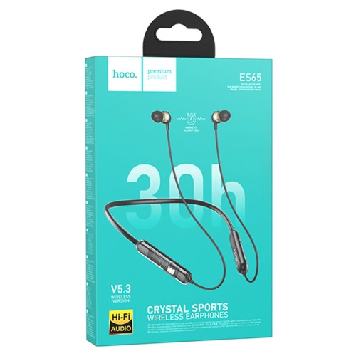 Беспроводные спорт наушники HOCO ES65 (30 ч/200 mAh) черные