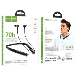 Беспроводные спорт наушники HOCO ES71 (70 ч/130 mAh) черные