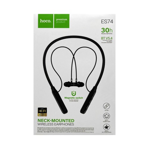 Беспроводные спорт наушники HOCO ES74 (30 ч/280 mAh) черные