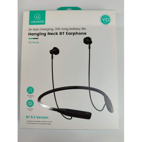 Беспроводные спорт наушники USAMS YQ24 YQ Series (20 ч/130 mAh) черные