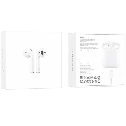 Беспроводные TWS наушники BOROFONE BW89 (4 ч/300 mAh) белые