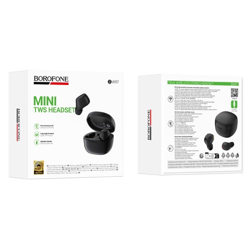 Беспроводные TWS наушники BOROFONE BW97 (4 ч/250 mAh) черные