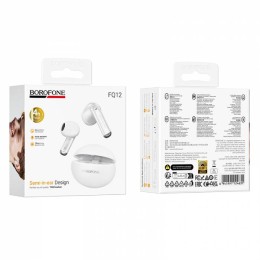 Беспроводные TWS наушники BOROFONE FQ12 (4 ч/350 mAh) белые