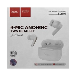 Беспроводные TWS наушники HOCO EQ101 (10 ч/300 mAh) белые