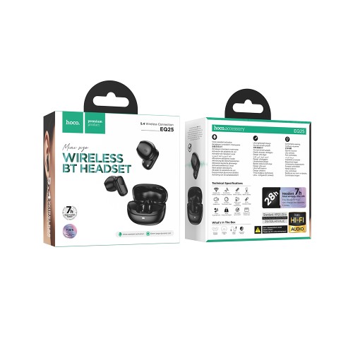 Беспроводные TWS наушники HOCO EQ25 (7 ч/300 mAh) черные 