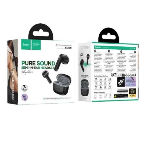 Беспроводные TWS наушники HOCO EQ28 (7 ч/350 mAh) черные