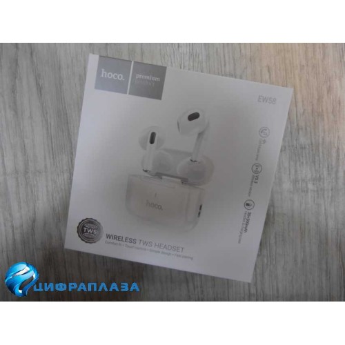 Беспроводные TWS наушники HOCO EW58 (4 ч/300 mAh) белые