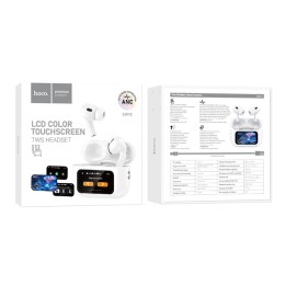 Беспроводные TWS наушники HOCO EW72 (4 ч/300 mAh/сенсорный экран) белые