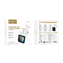 Беспроводные TWS наушники HOCO EW86 ( 4 ч/300 mAh/сенсорный экран) белые