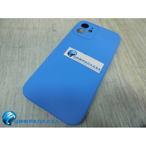 Чехол copy original силиконовый iPhone 12 (защита камеры) (03) синий*