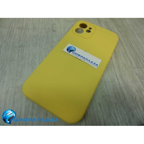 Чехол copy original силиконовый iPhone 12 (защита камеры) (04) желтый*