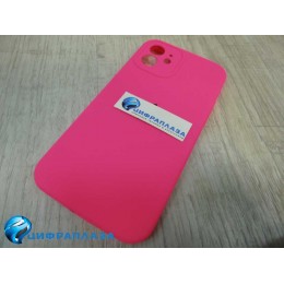 Чехол copy original силиконовый iPhone 12 (защита камеры) (23) ярко-розовый*