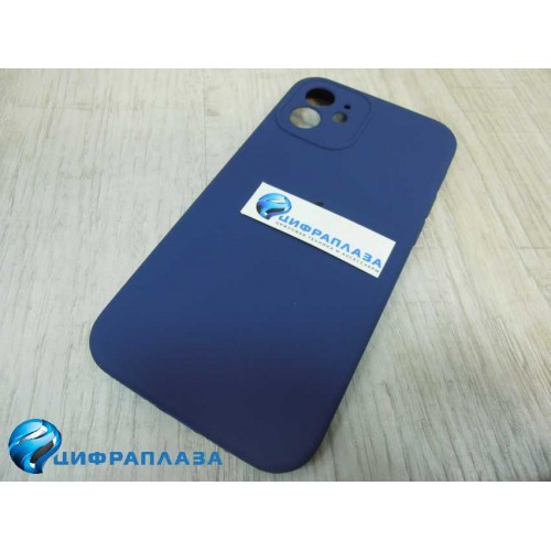 Чехол copy original силиконовый iPhone 12 (защита камеры) (39) темно-синий*