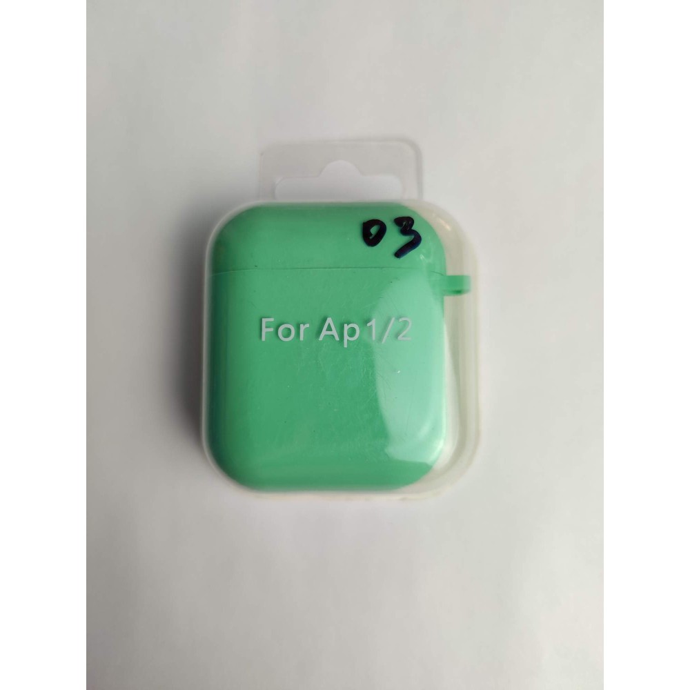 Чехол для наушников AirPods 1/2 Protection Case с карабином (03) мятный
